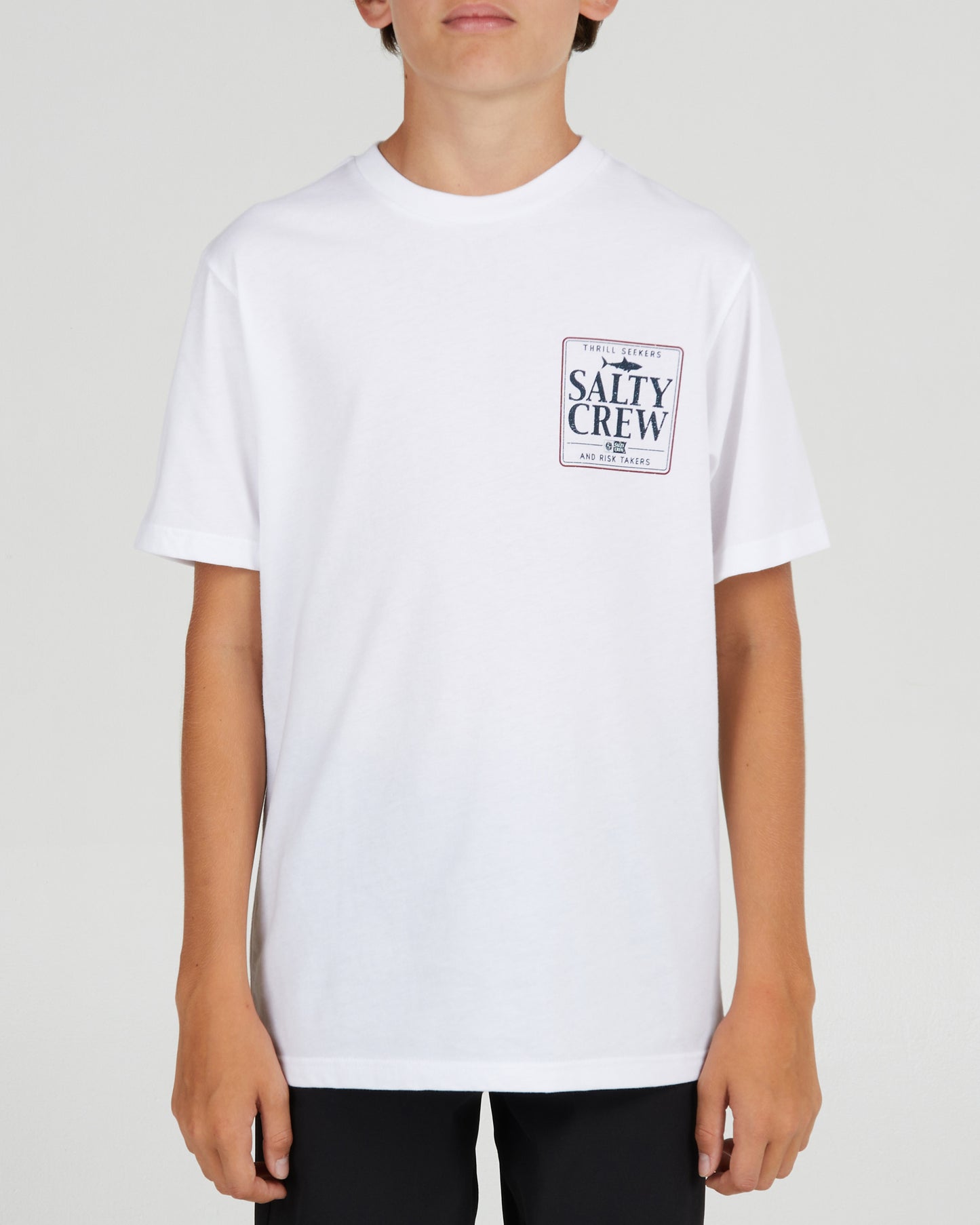 On body front of the Coaster Boys White S/S Tee