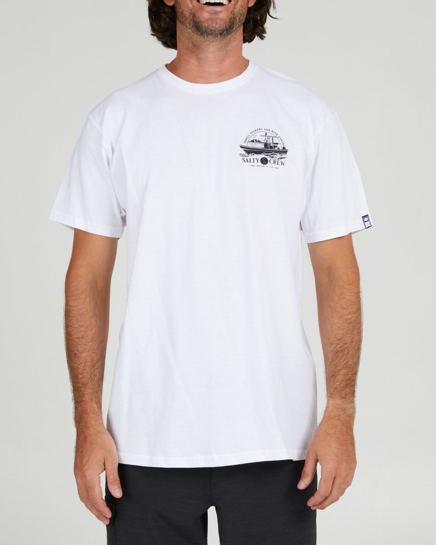 On body front of the Super Panga White S/S Standard Tee