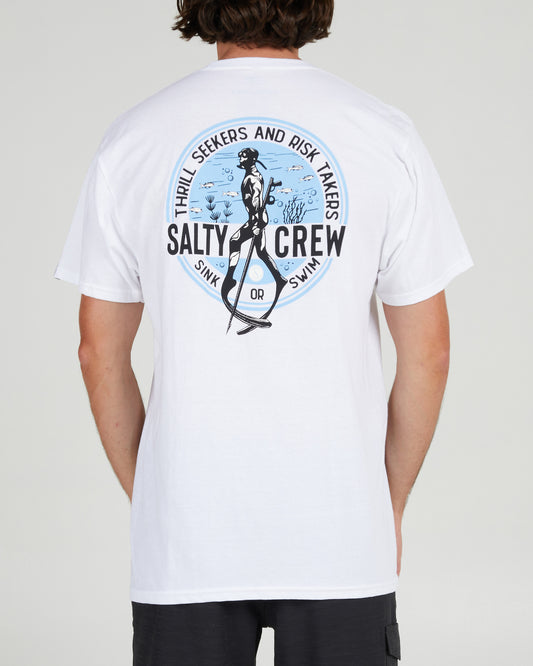 On body back of the Dive Bar White S/S Standard Tee