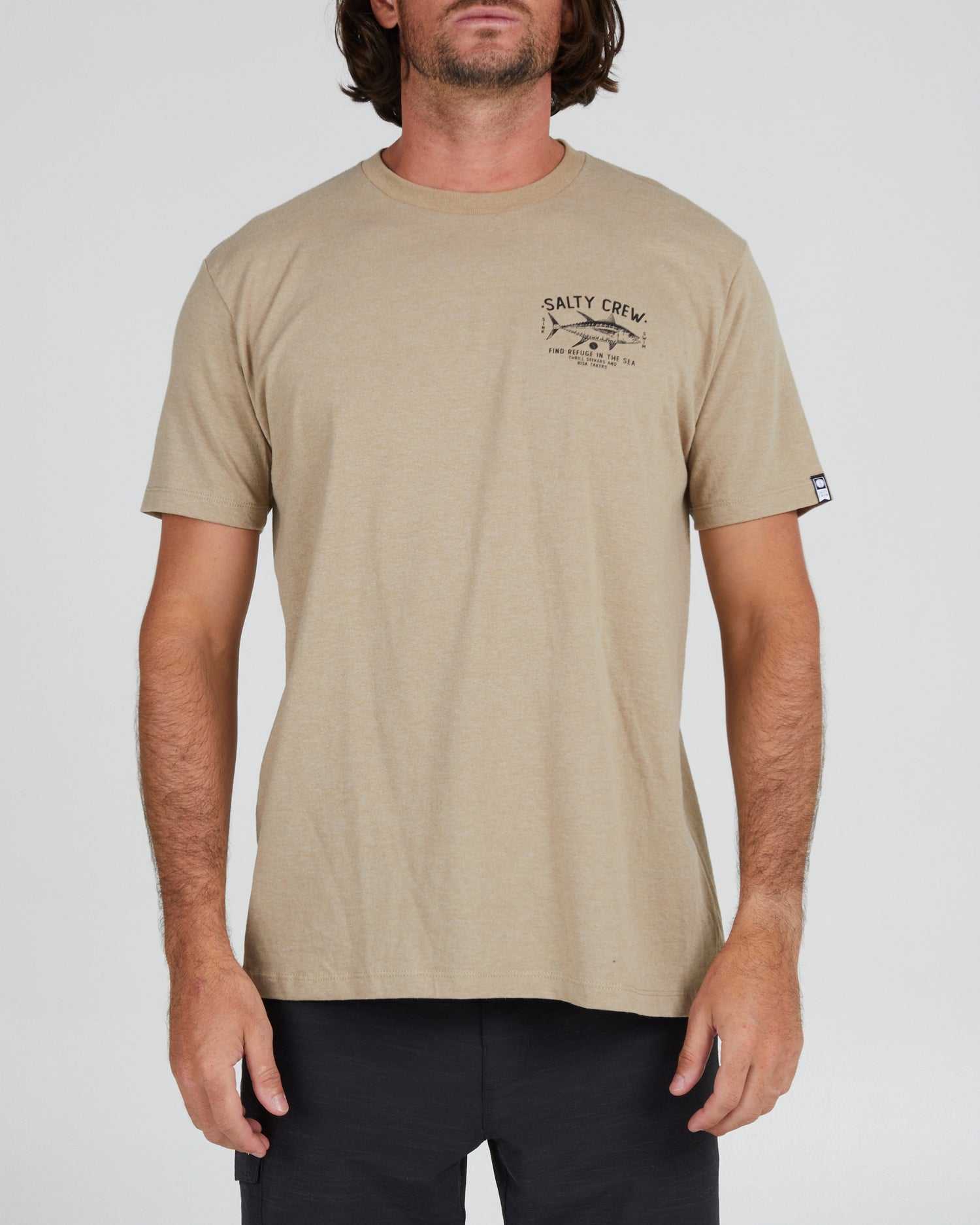 On body front of the Market Khaki Heather S/S Standard Tee