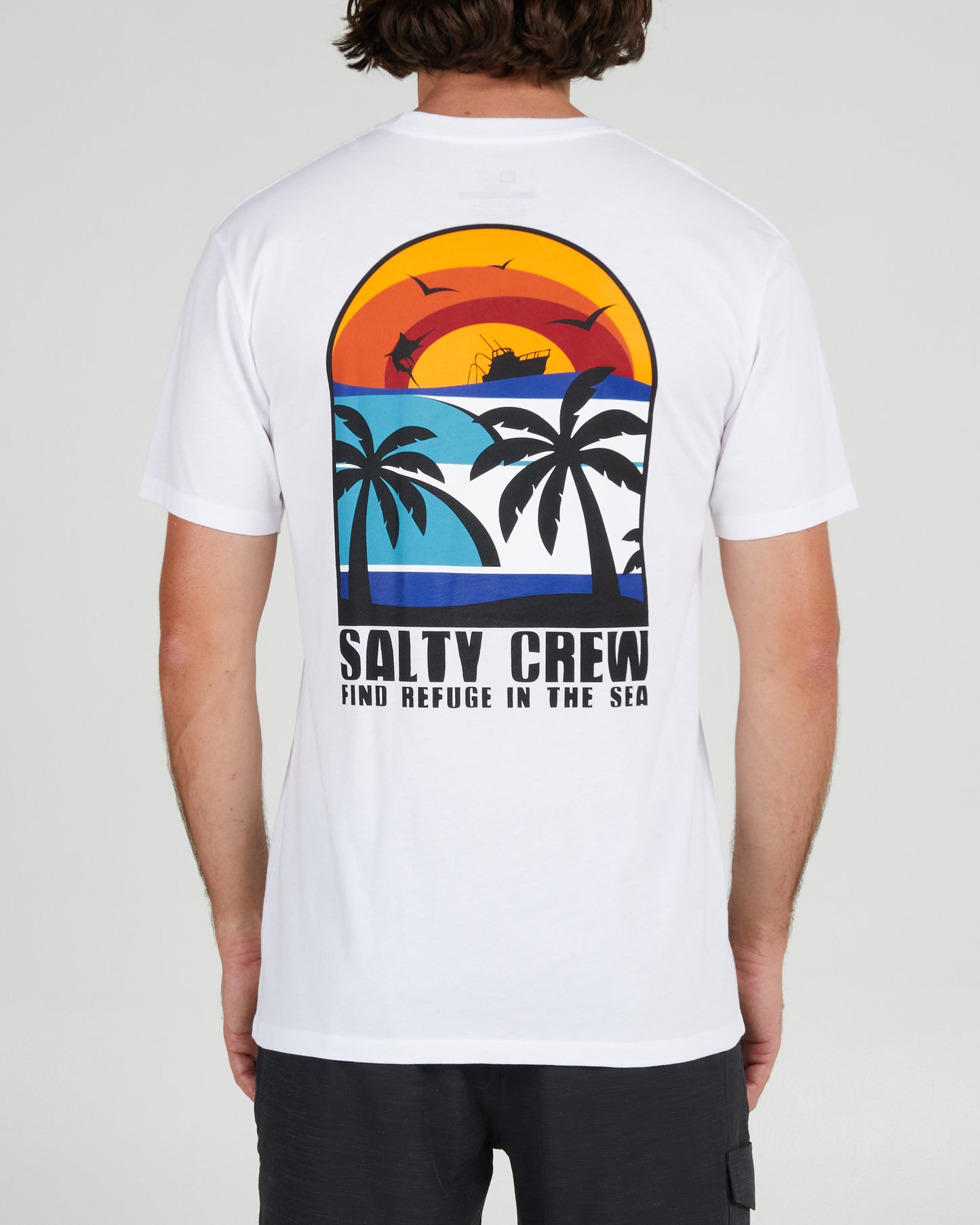 On body back of the Beach Day White S/S Premium Tee