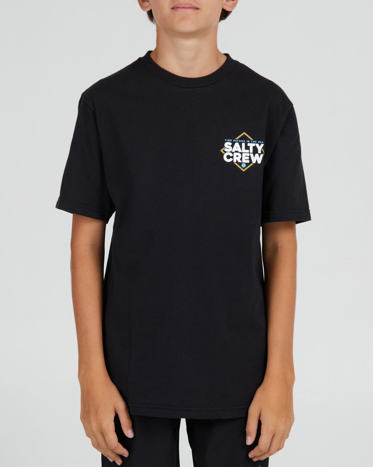 front view of No Slack Boys Black S/S Tee