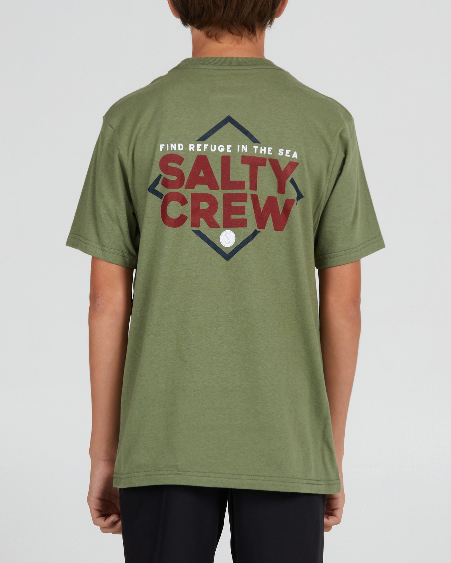 back view of No Slack Boys Sage Green S/S Tee