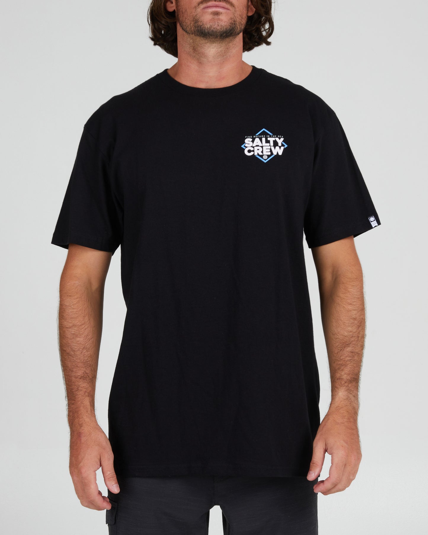 On body front of the No Slack Black S/S Standard Tee