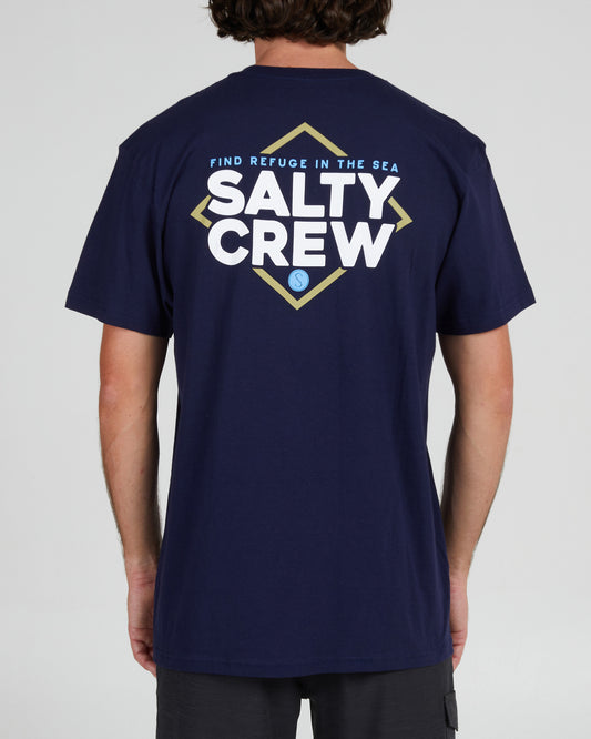 On body back of the No Slack Navy S/S Standard Tee