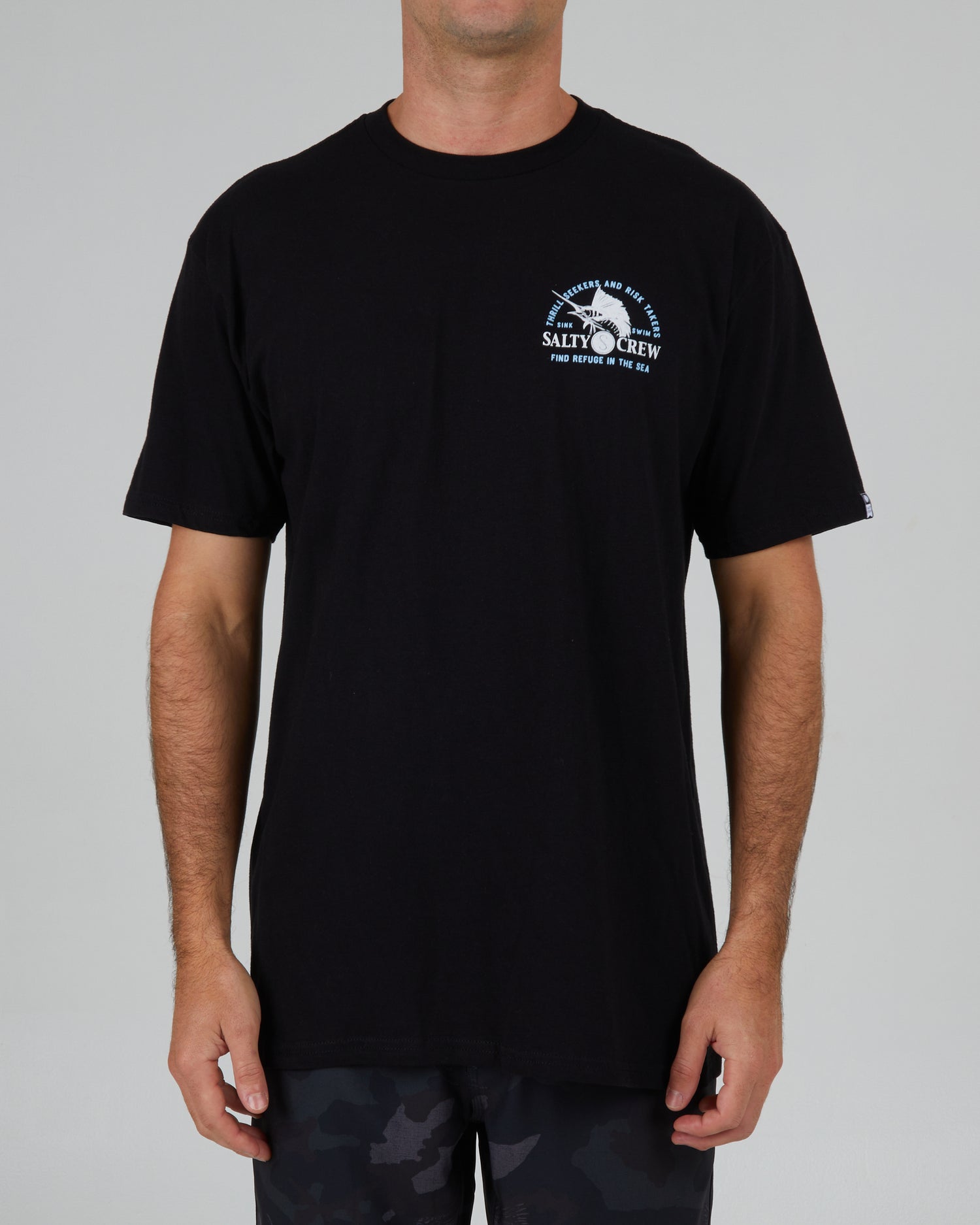 front view of Yacht Club Black S/S Standard Tee