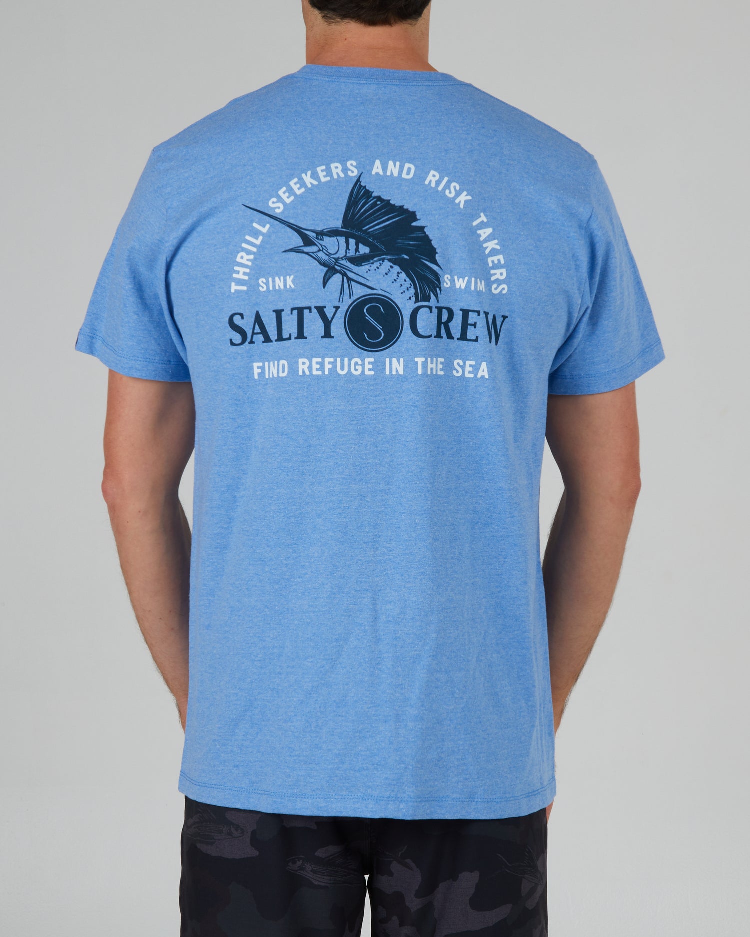back view of Yacht Club Light Blue S/S Standard Tee