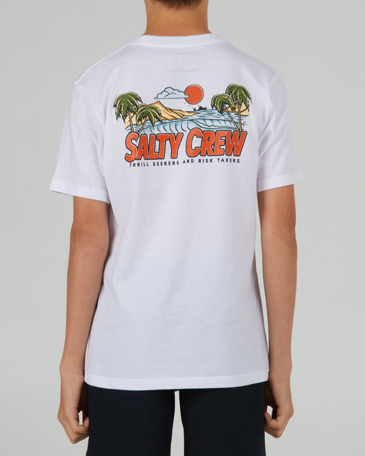 back view of Tropicali Boys White S/S Tee