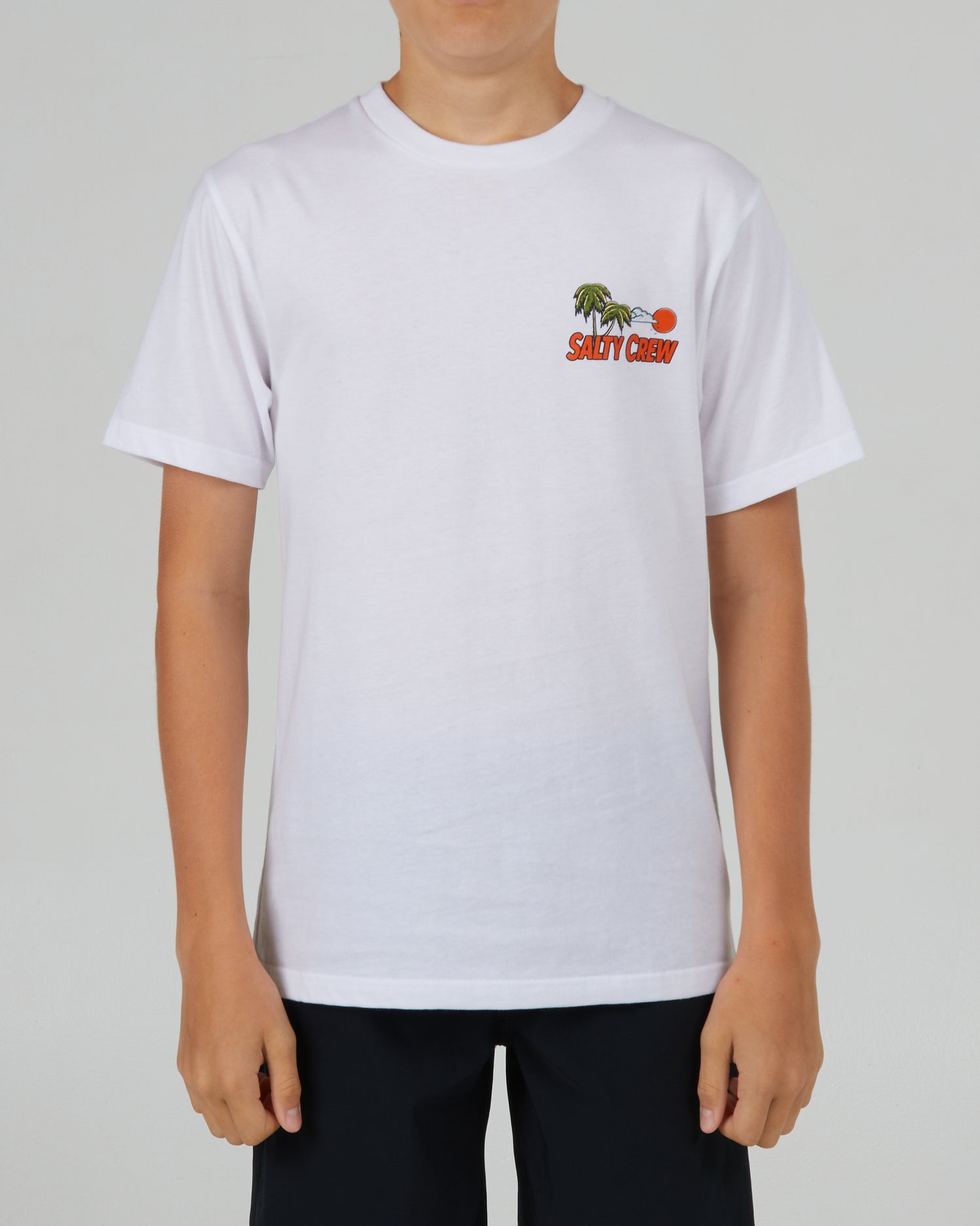 front view of Tropicali Boys White S/S Tee