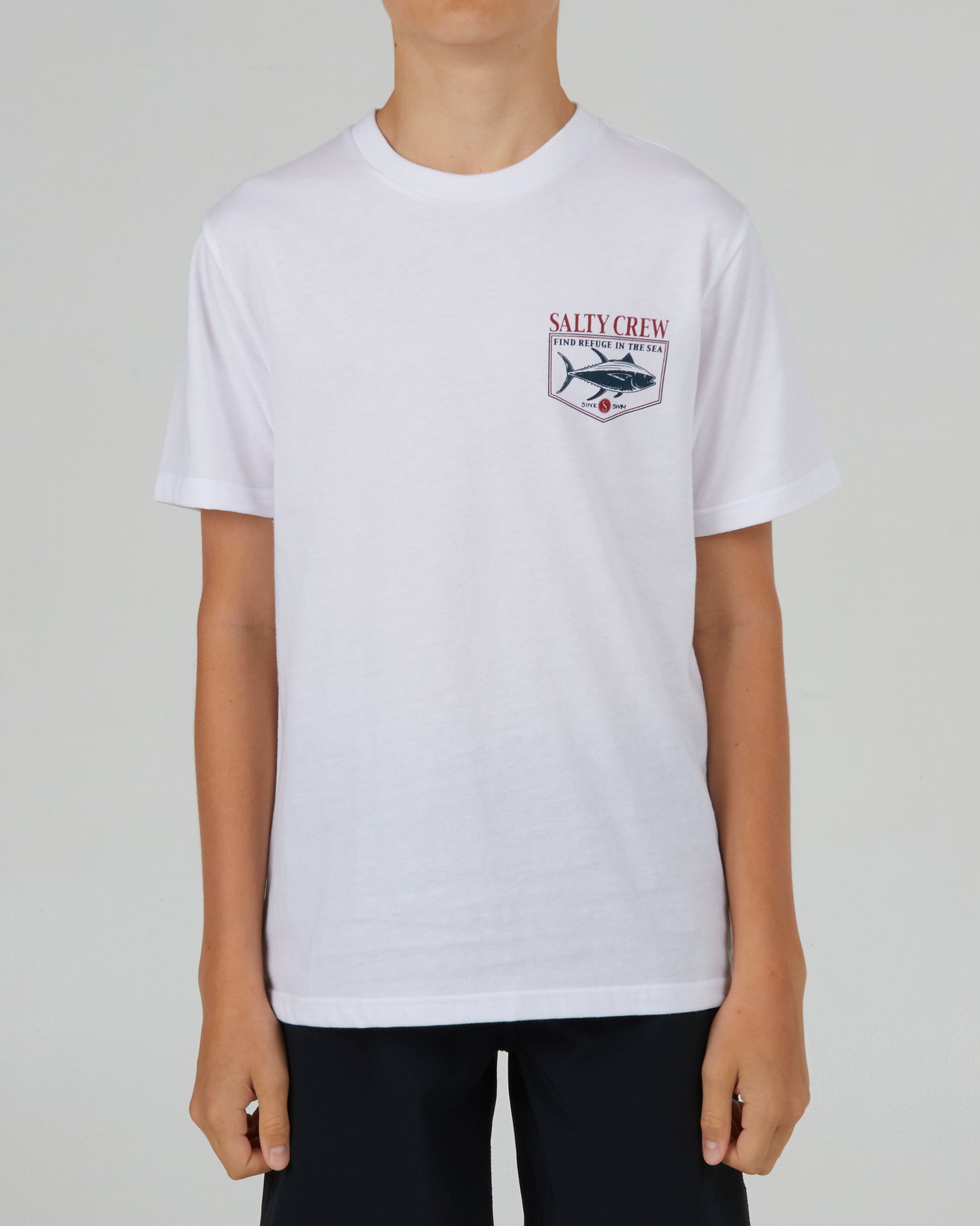front view of Angler Boys White S/S Tee