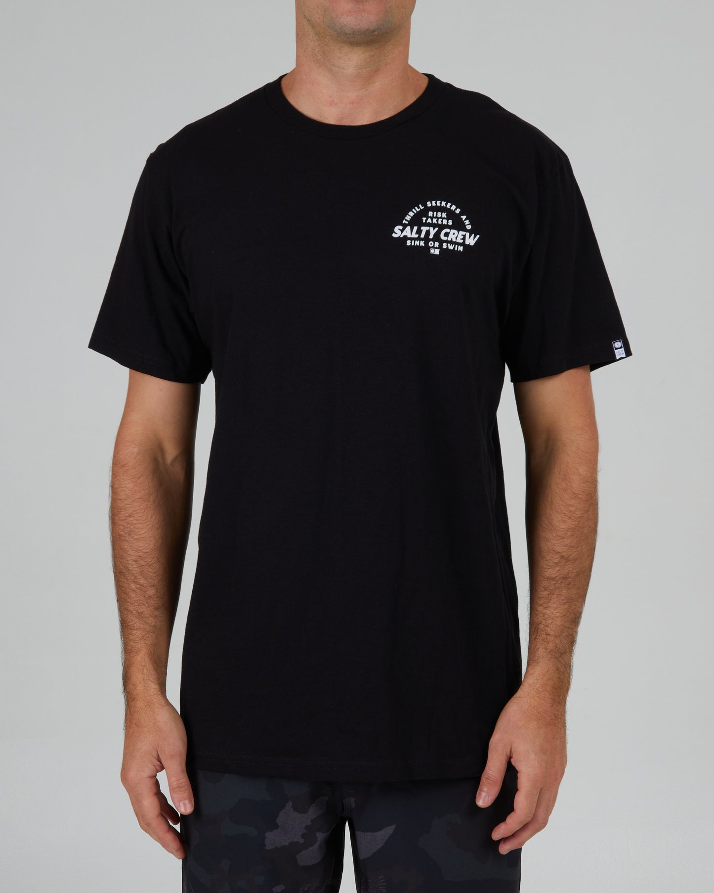 front view of Stoked Black S/S Standard Tee