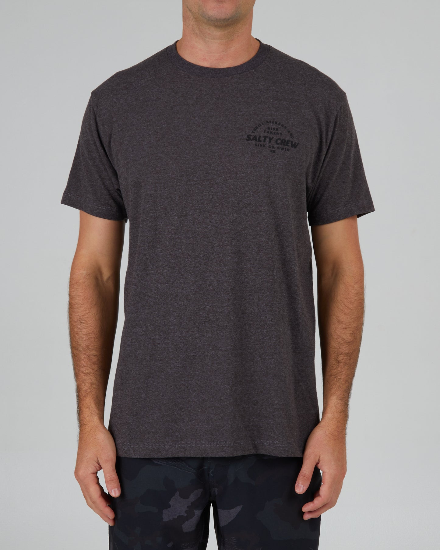 front view of Stoked Charcoal Heather S/S Standard Tee