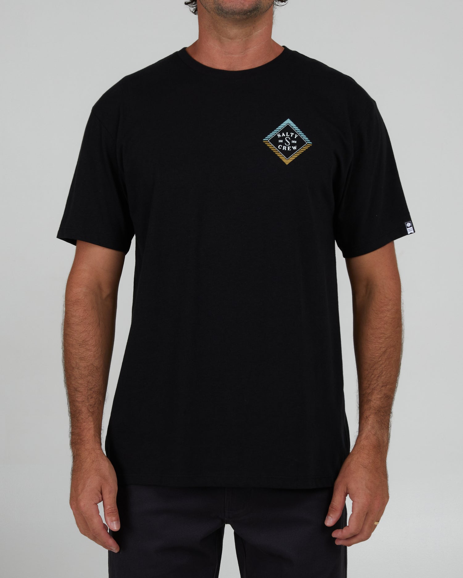 Black)BrookLogo&Fish S/S TEE fadIo-m84302808674 ファッション