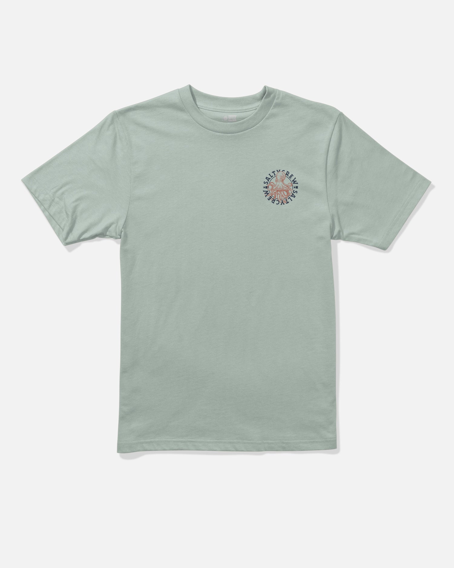 Front view of the Tentacles Boys Tee - Aqua Grey. 