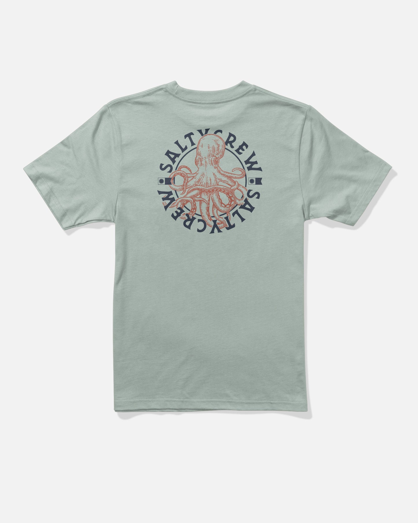 Back view of the Tentacles Boys Tee - Aqua Grey. 