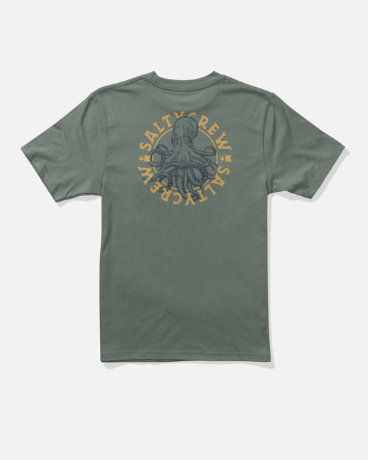 Back view of the Tentacles Boys Tee - Laurel Wreath. 