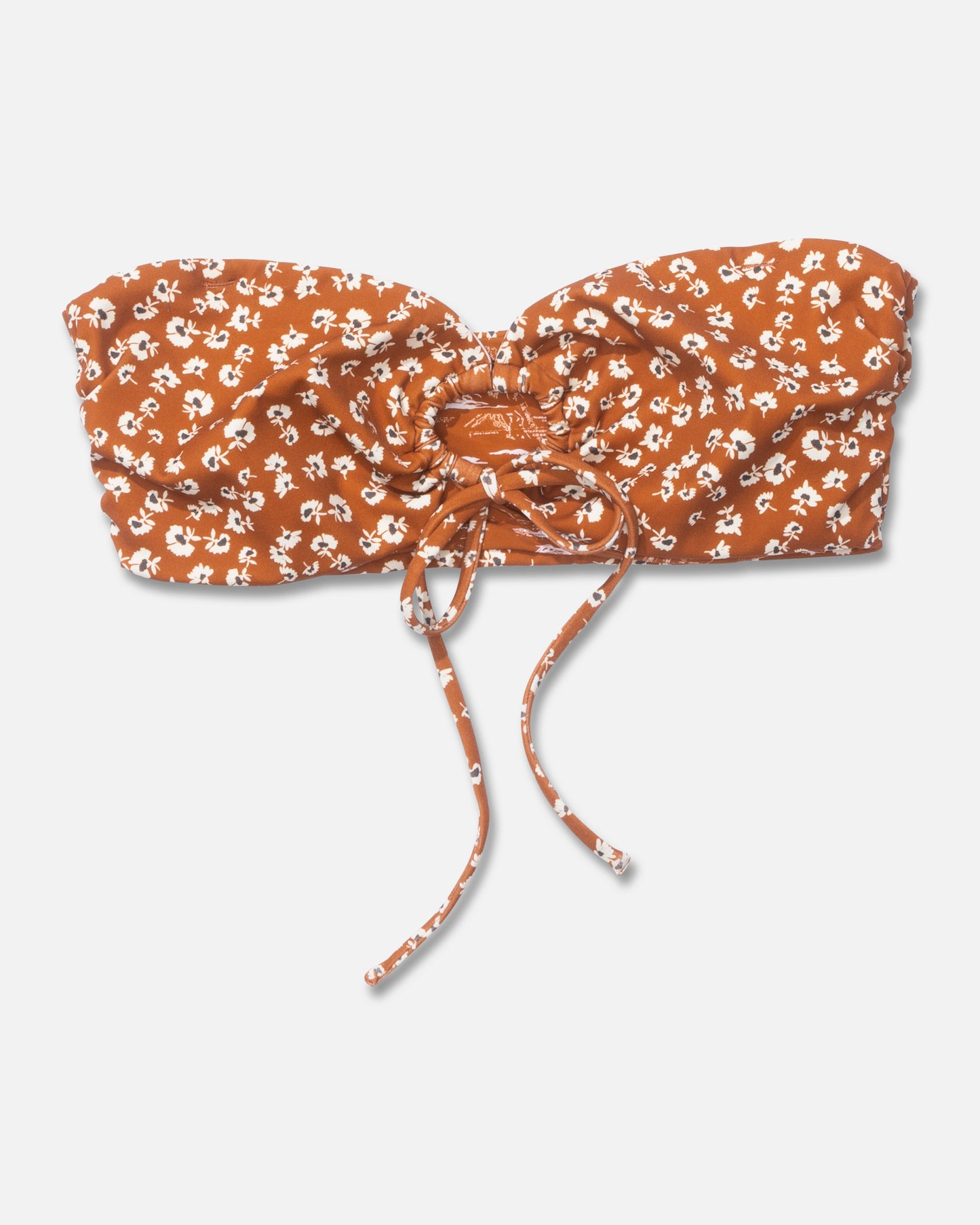Front view of the Falling Floral Bandeau Top - Sierra. 