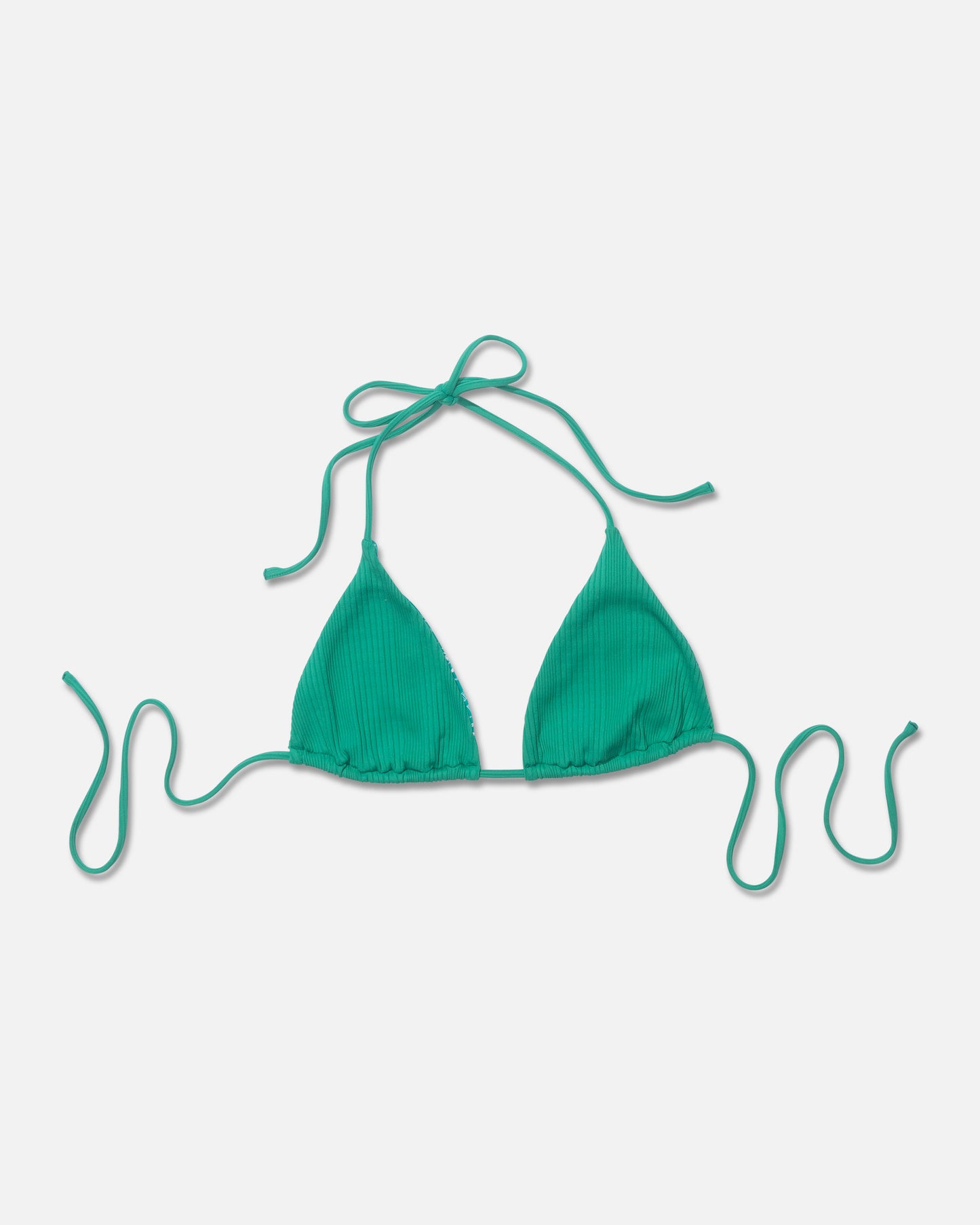 Front view of the Seafarer Tri Bikini Top - Kelly Green. 