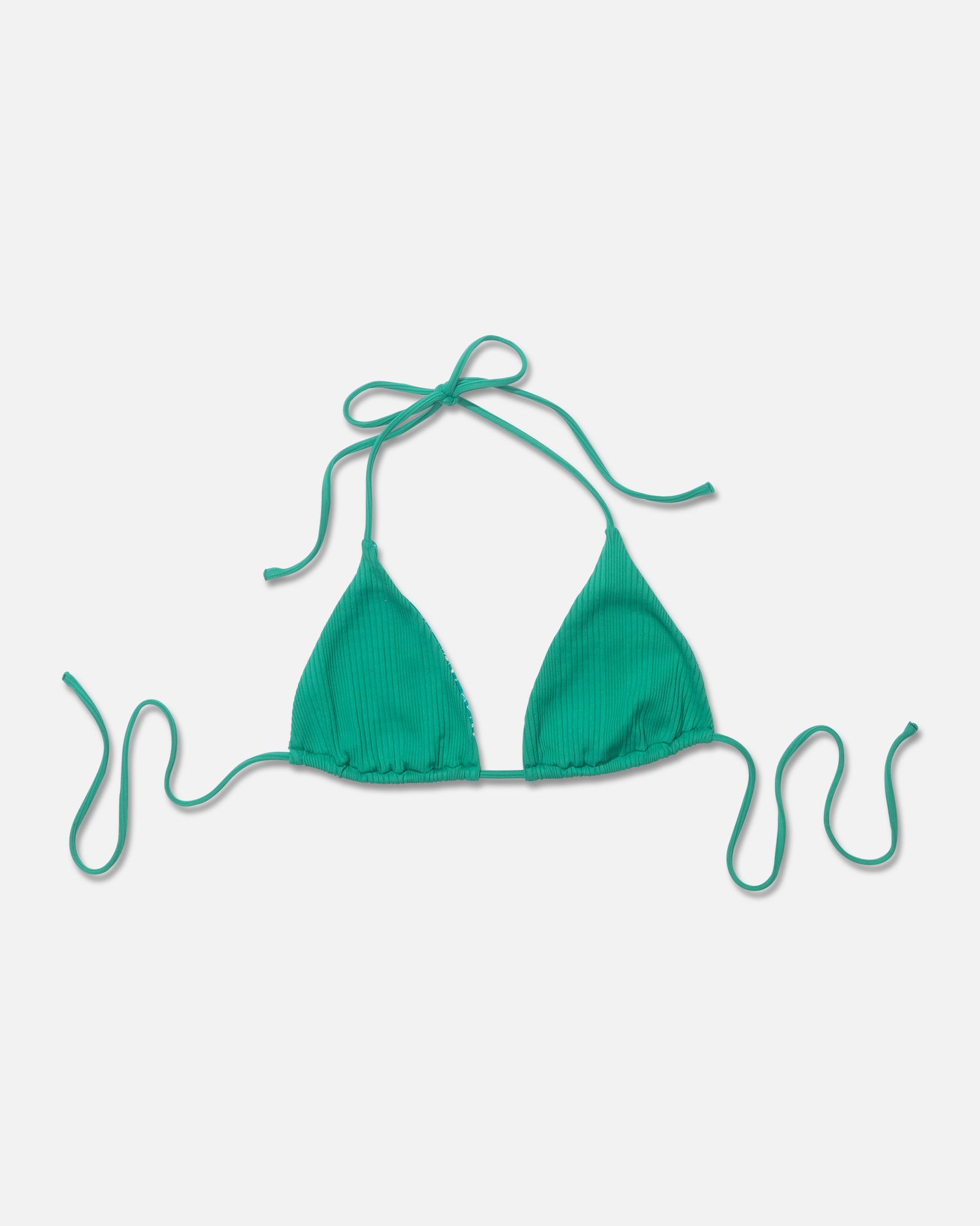 Front view of the Seafarer Tri Bikini Top - Kelly Green. 