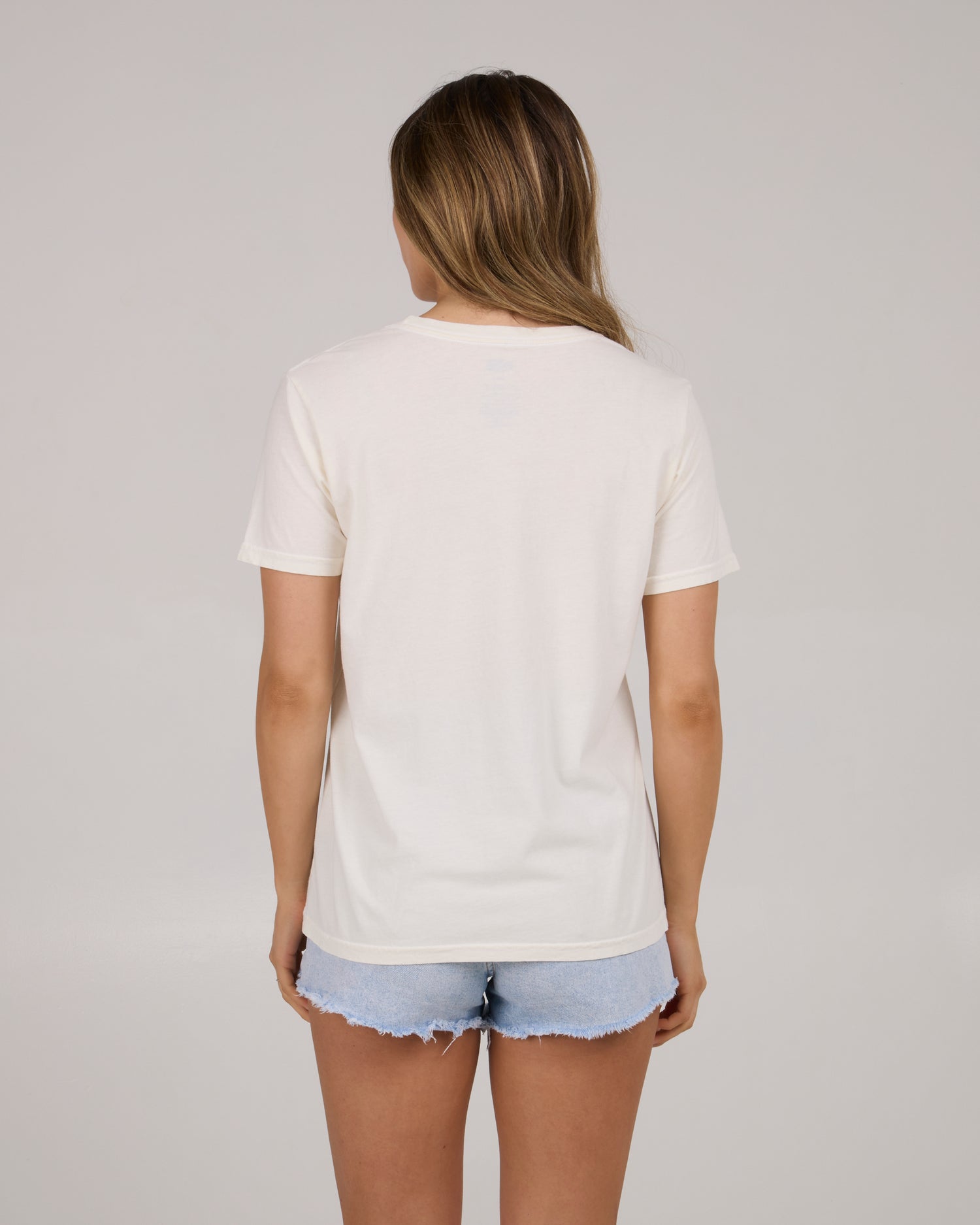 back view of Beach Scene Boyfriend Tee - Off White