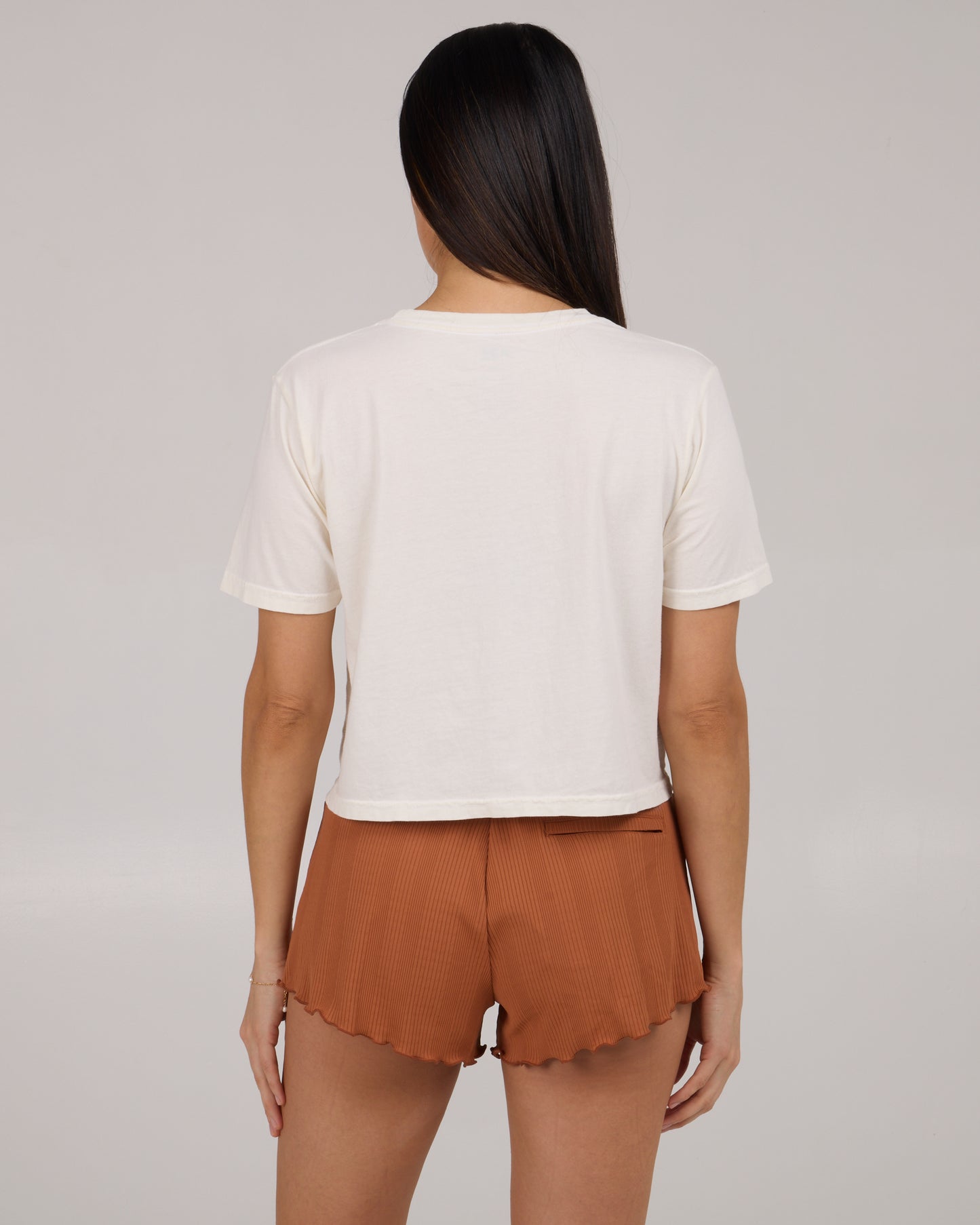 back view of Ashore Crop Tee - Off White