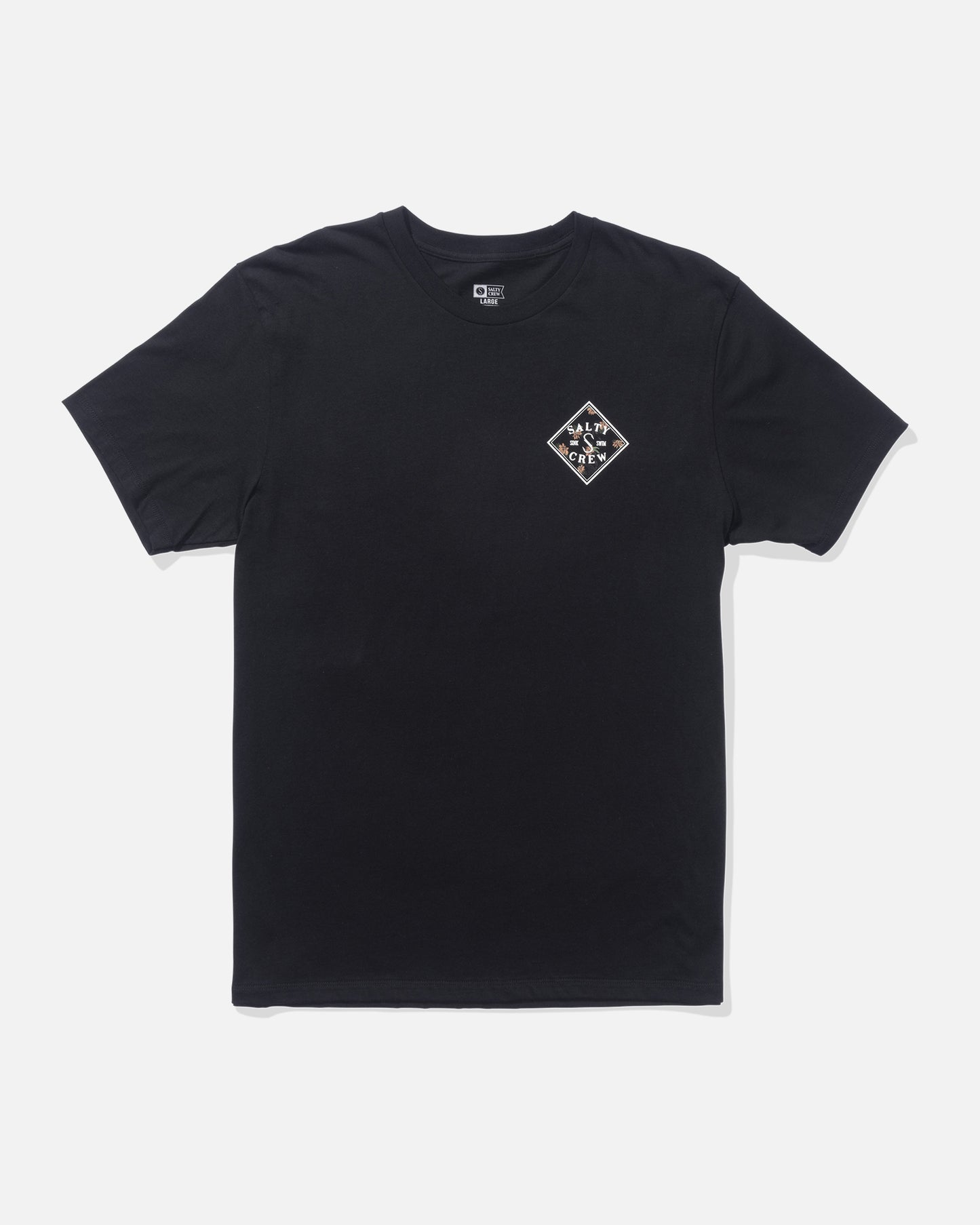 Front view of the Tippet Fill Premium Tee - Black. 