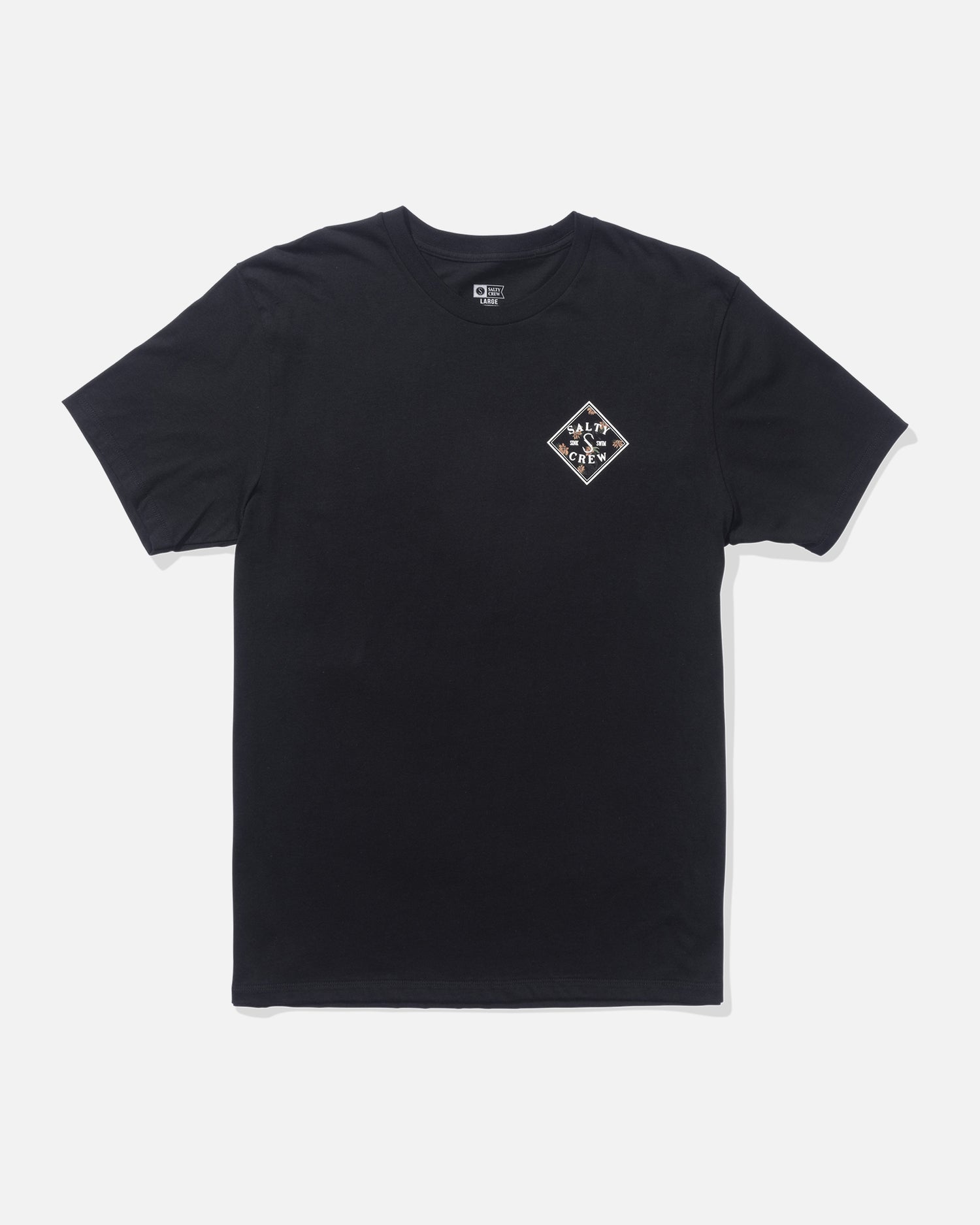 Front view of the Tippet Fill Premium Tee - Black. 