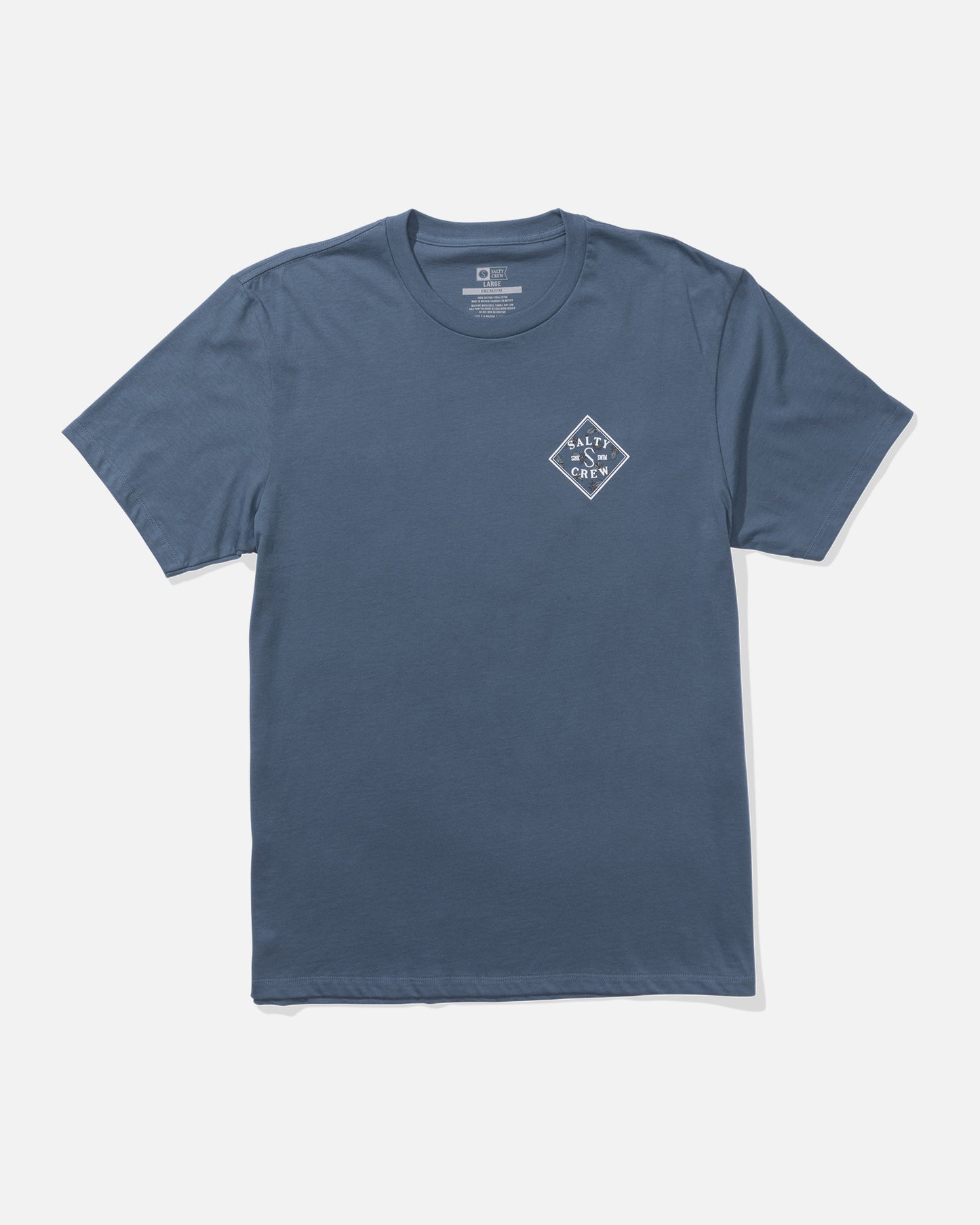 Front view of the Tippet Fill Premium Tee - Slate. 