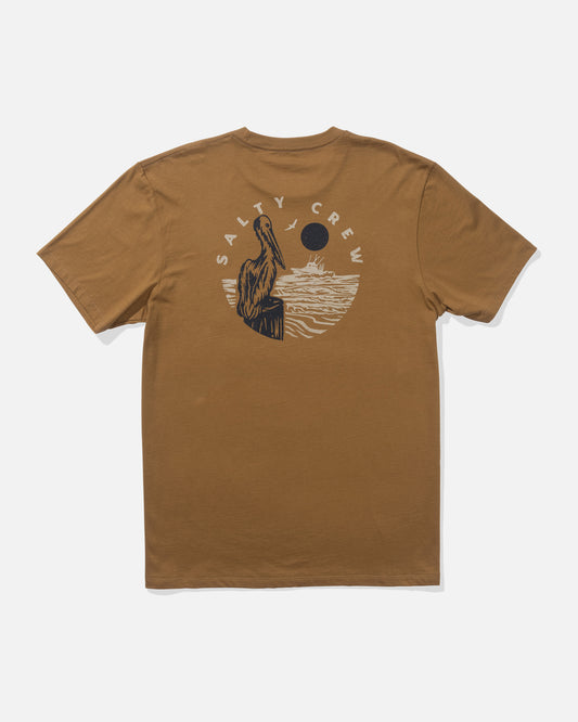 Back view of the Stakeout Premium Tee - Caramel. 