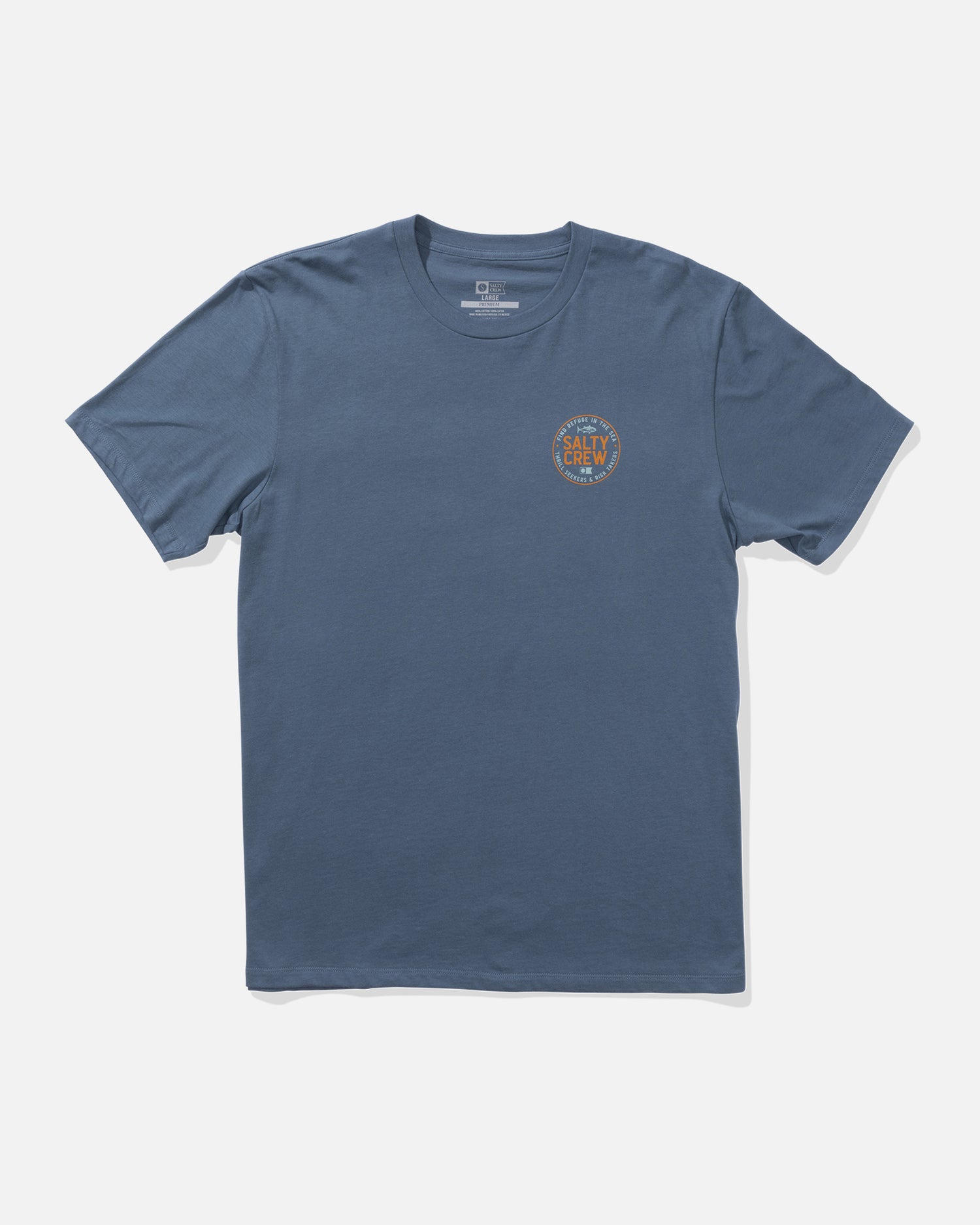 Front view of the Legendary Premium Tee - Slate. 