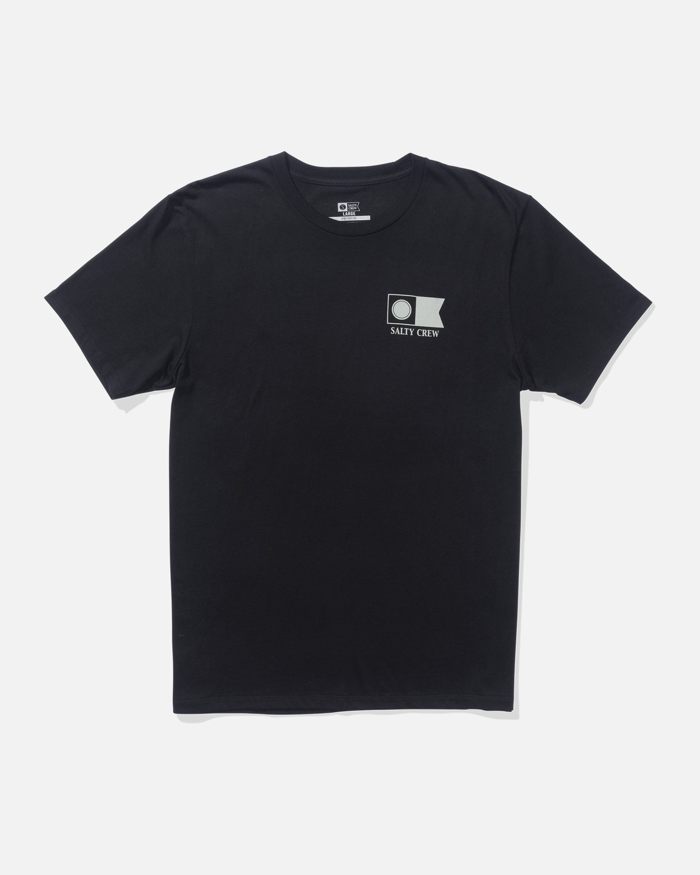 Front view of the Flagship Fill Premium Tee - Black. 
