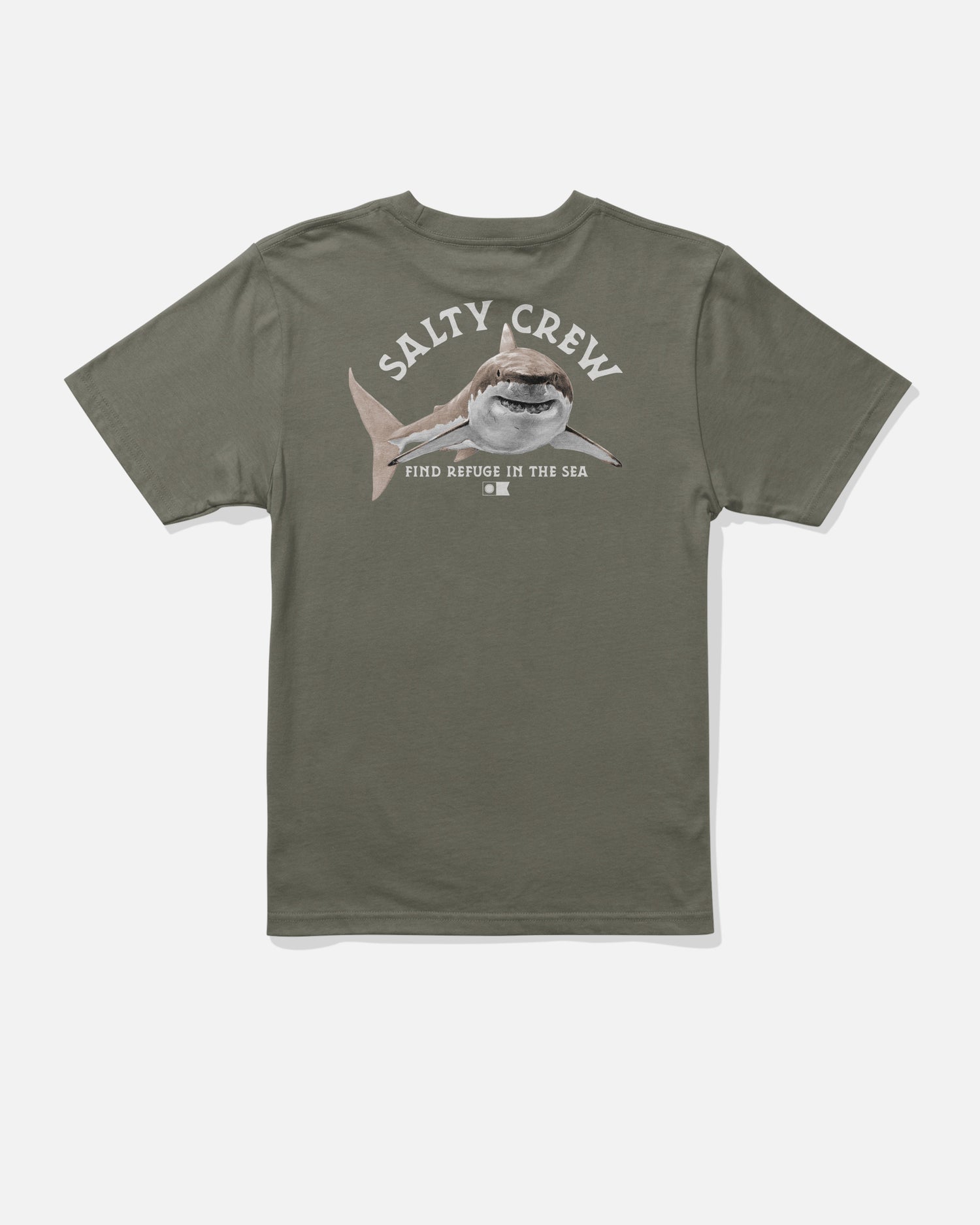 Back view of the Lurking Boys Tee - Dusty Olive. 
