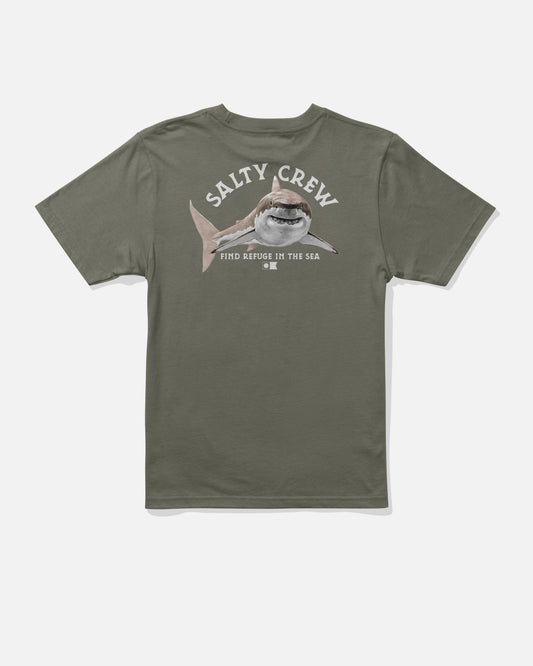 Back view of the Lurking Boys Tee - Dusty Olive. 
