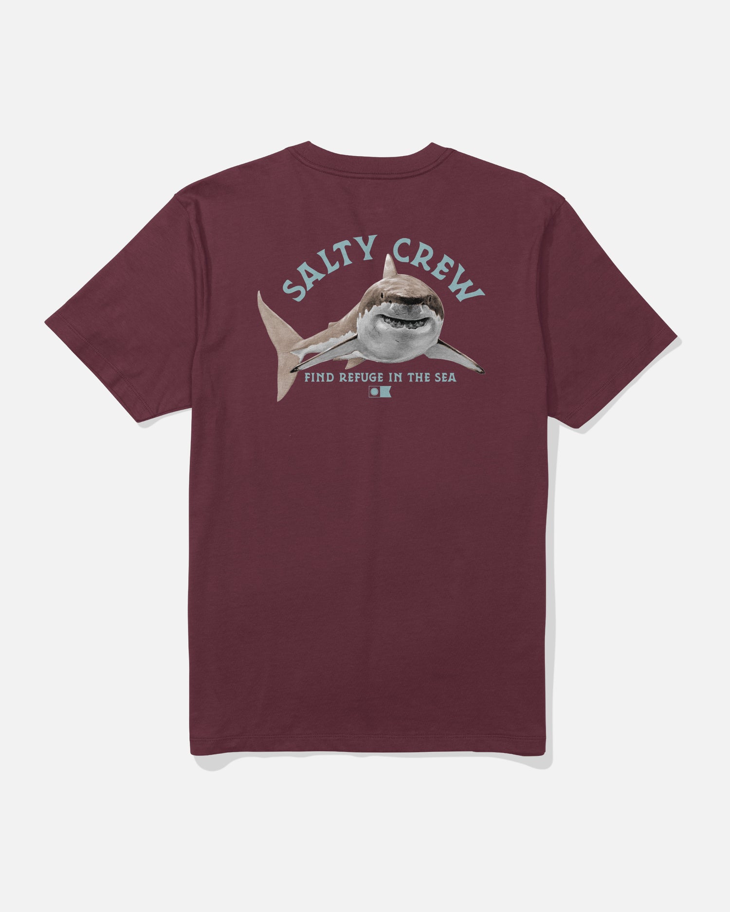 Back view of the Lurking Crew Tee - Burgundy. 