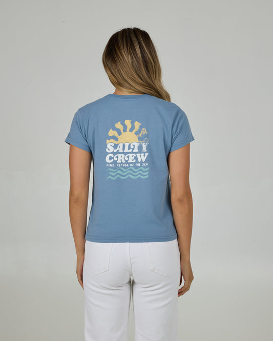 West Bound Modern Tee - Dusty Blue