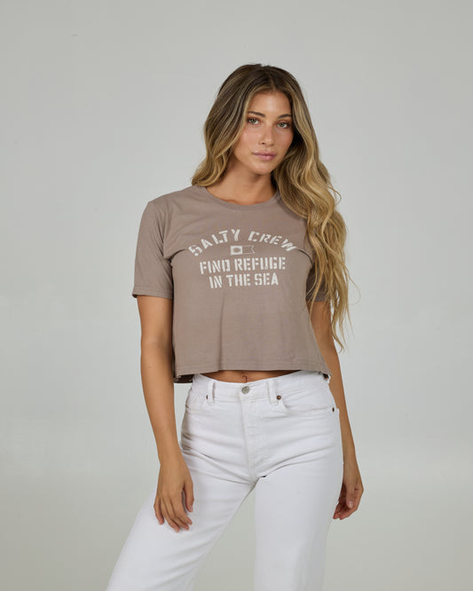 Even Keel Crop Tee - Taupe