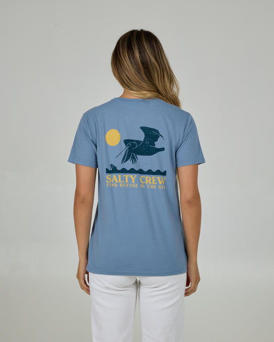 Lunch Time Boyfriend Tee - Dusty Blue
