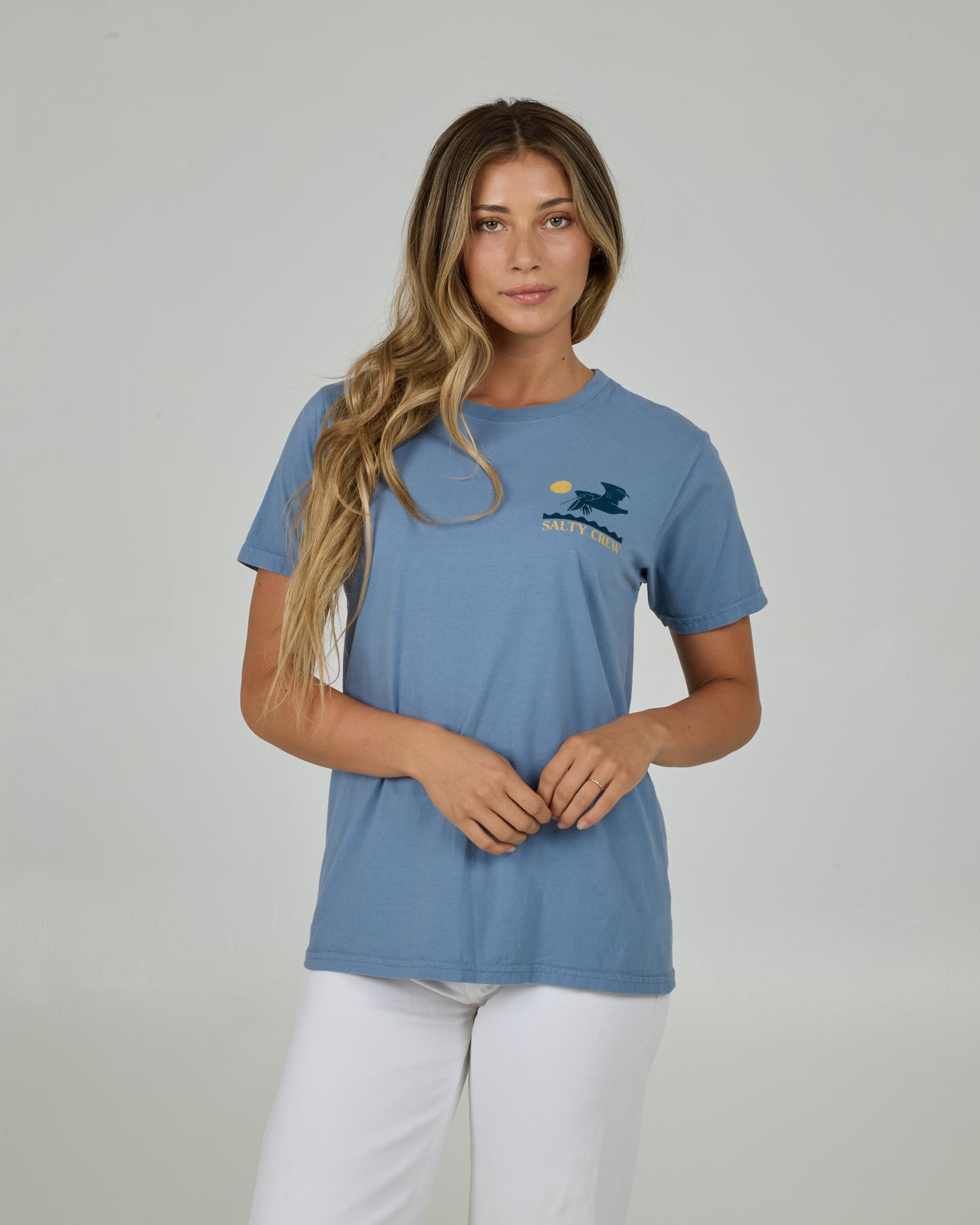 Lunch Time Boyfriend Tee - Dusty Blue