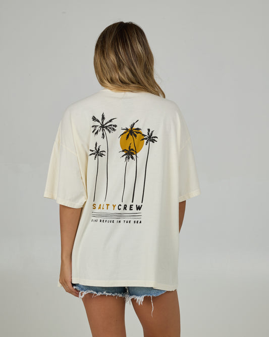Palm Set Cover Up Tee - Off White