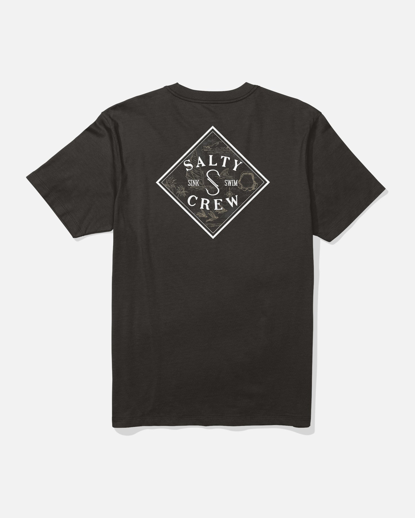 back view of Tippet Fill Premium Tee - Black