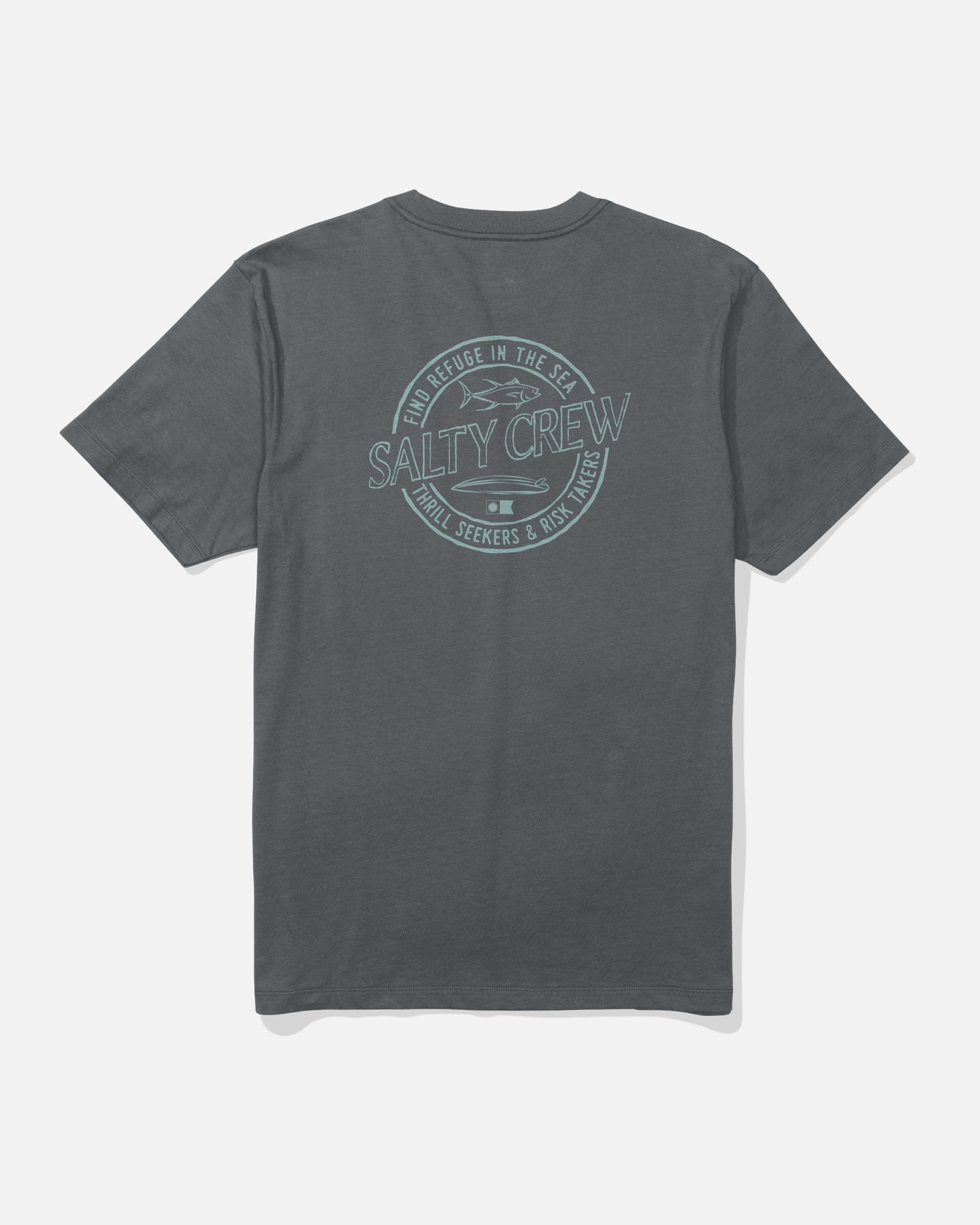 back view of Skewed Premium Tee - Charcoal