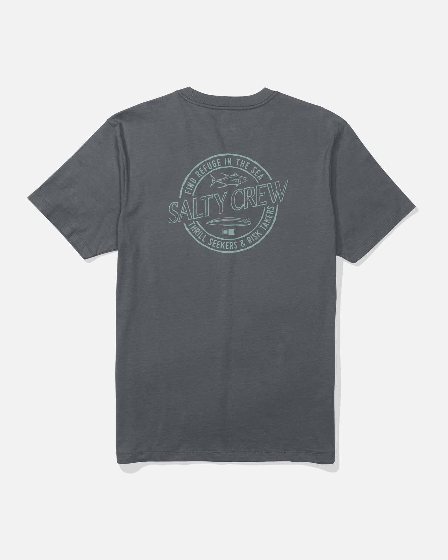 back view of Skewed Premium Tee - Charcoal