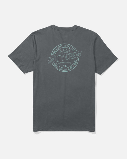 back view of Skewed Premium Tee - Charcoal