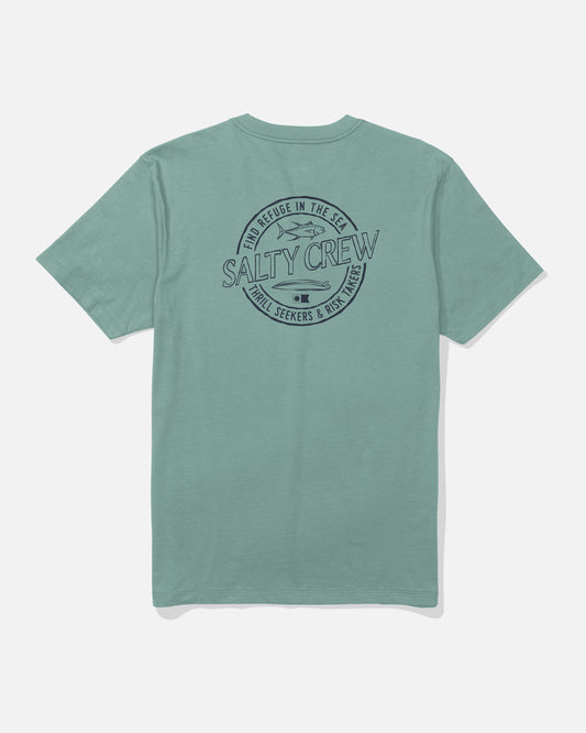 back view of Skewed Premium Tee - Mackerel
