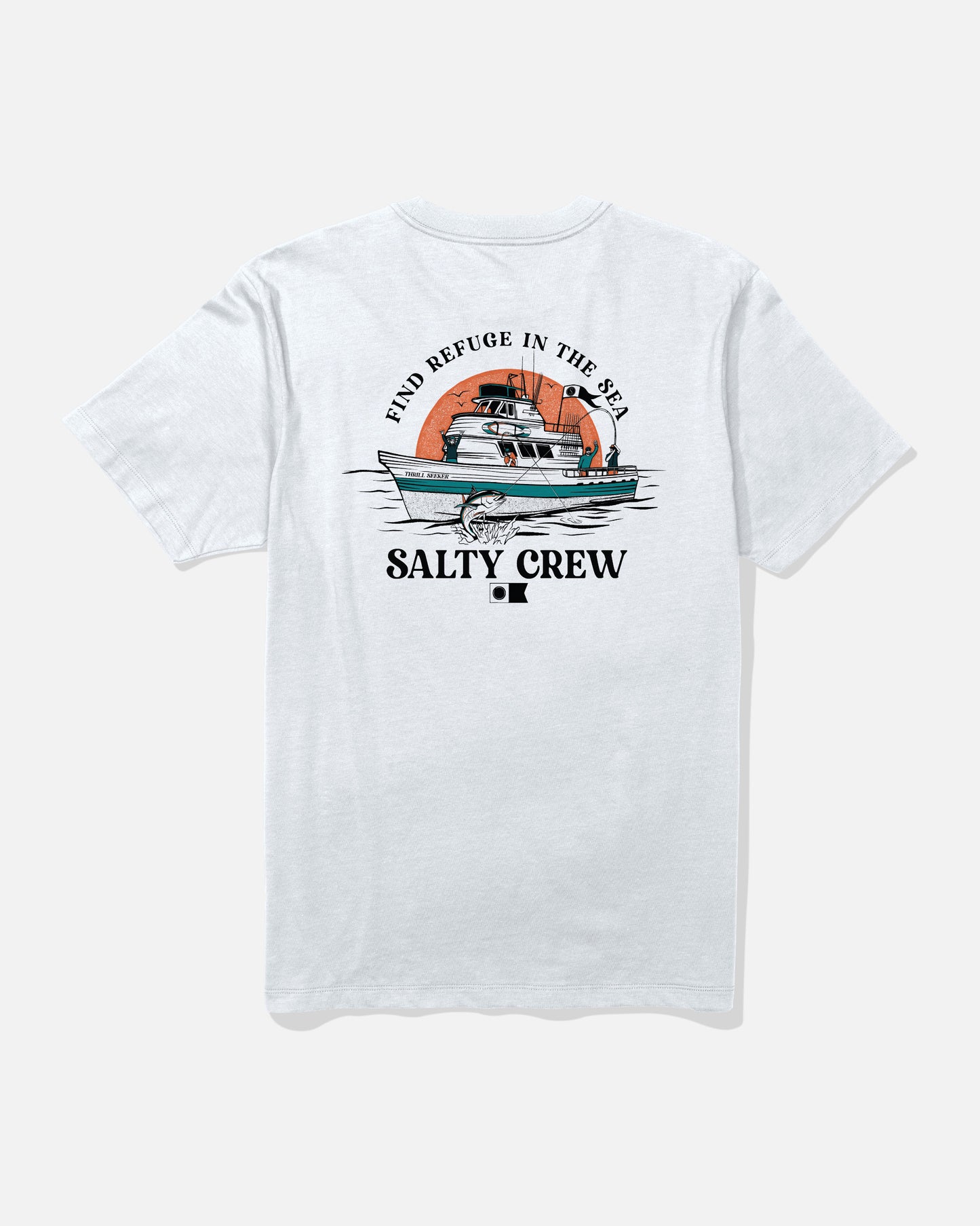 back view of Day Charter Premium Tee - White