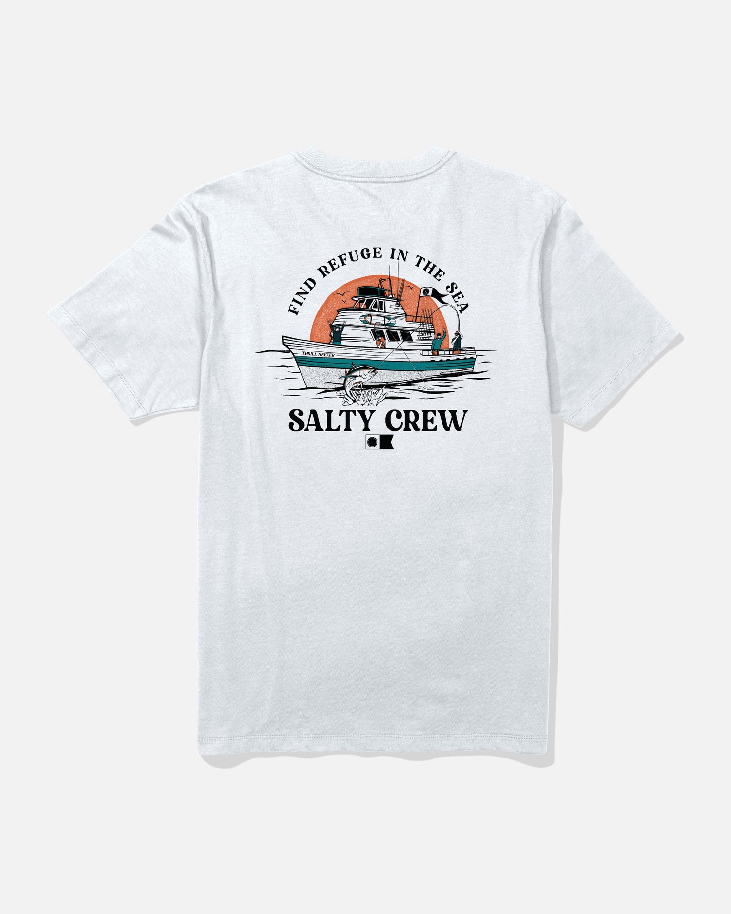 back view of Day Charter Premium Tee - White
