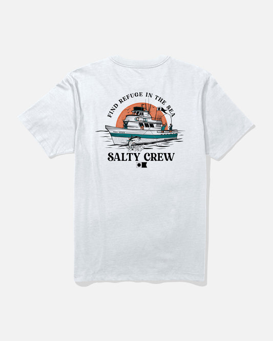 back view of Day Charter Premium Tee - White