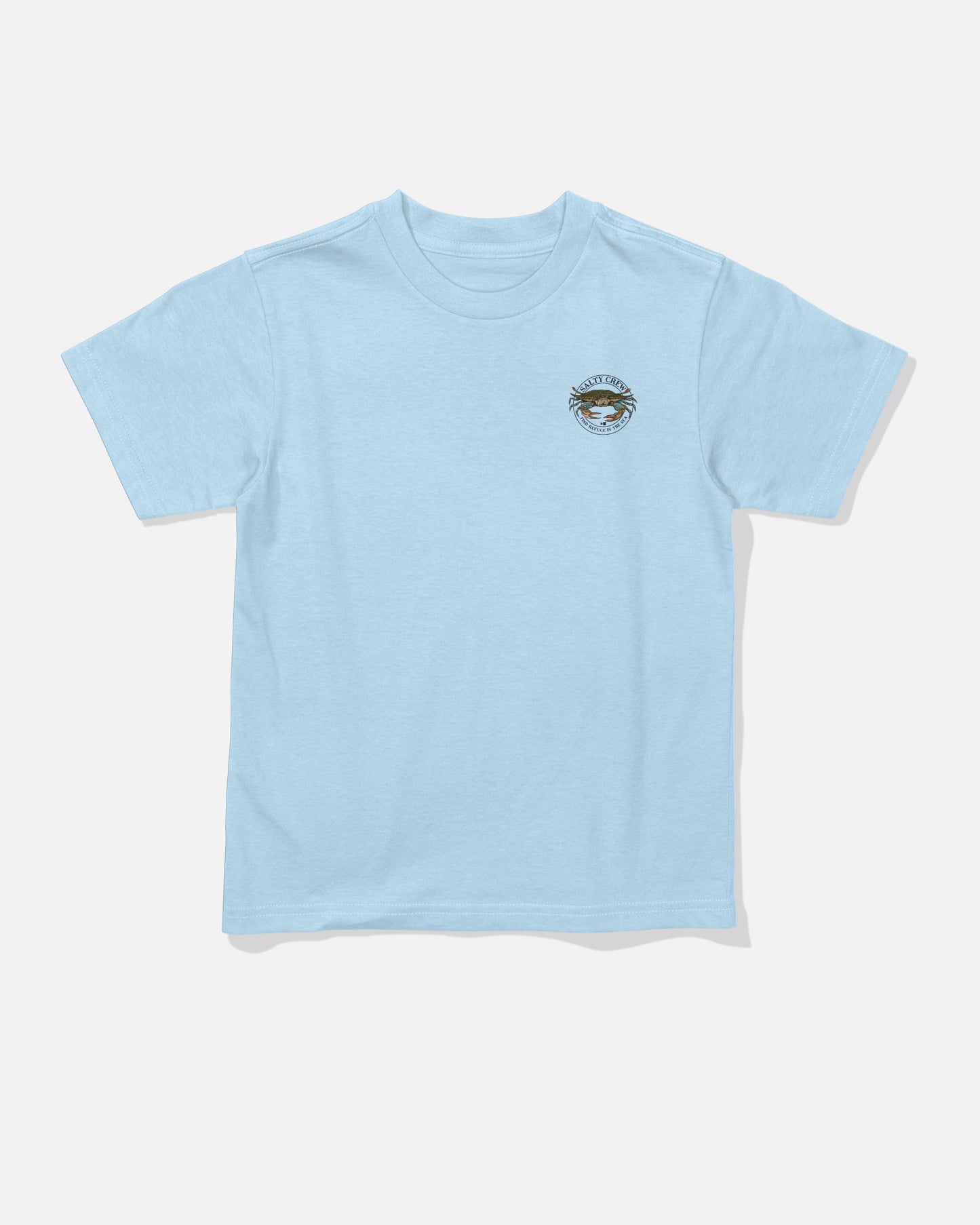 Front view of the Jimmy Toddler Tee - Clear Sky. 