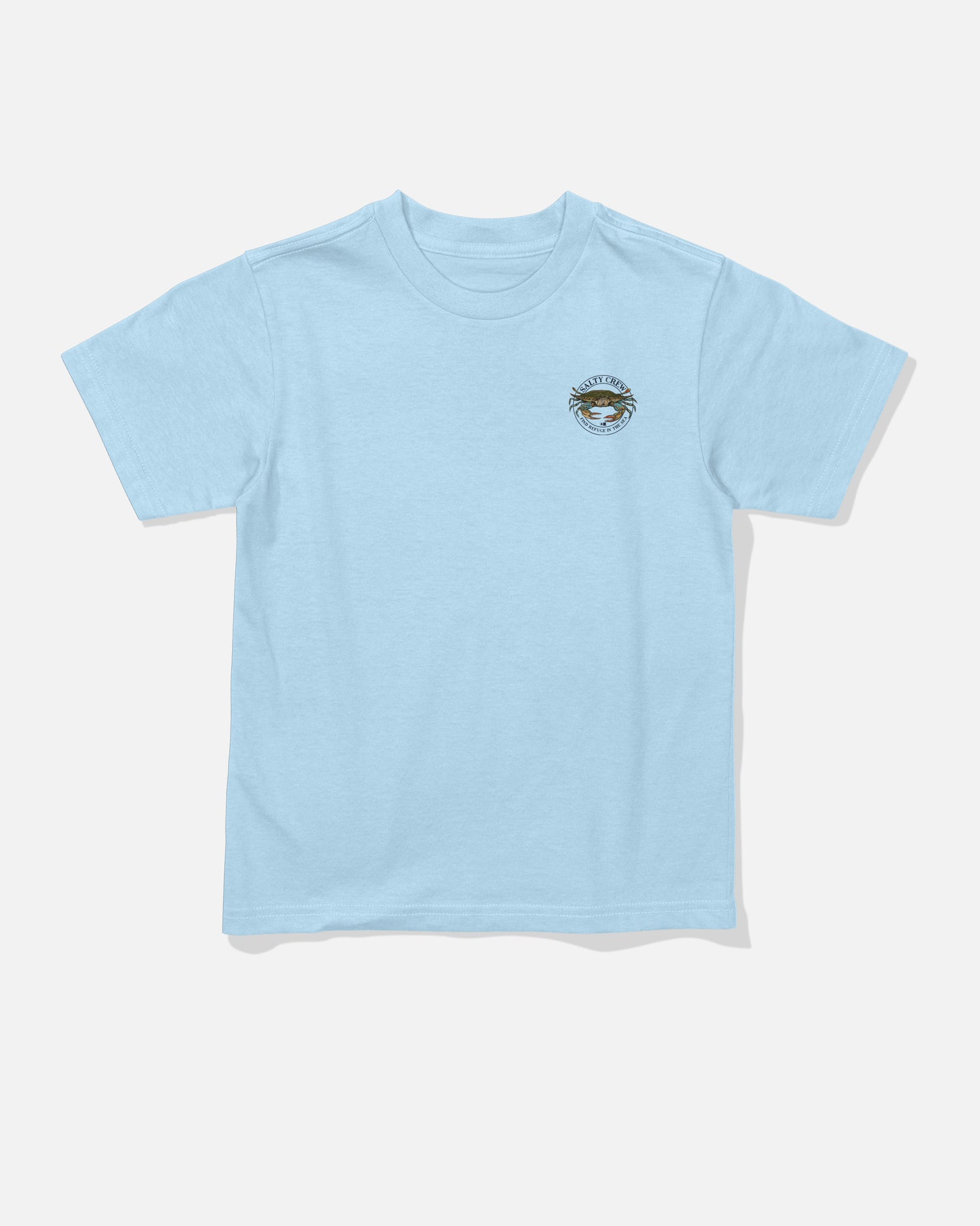 Front view of the Jimmy Toddler Tee - Clear Sky. 