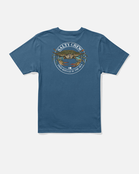Back view of the Jimmy Boys Tee - Cast Blue. 